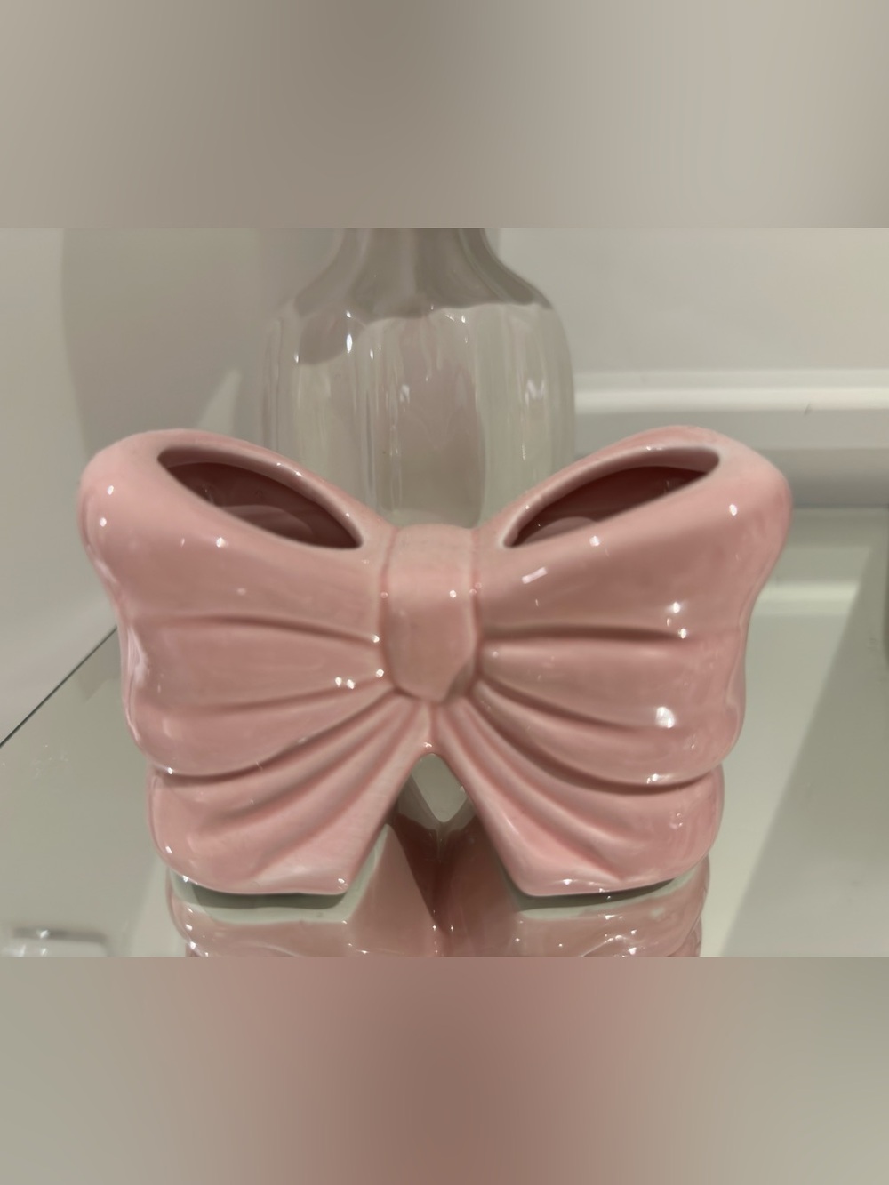 🤍 NWT Ballet Pink Ceramic Bow Toothbrush Trinket Holder - Women Accessories